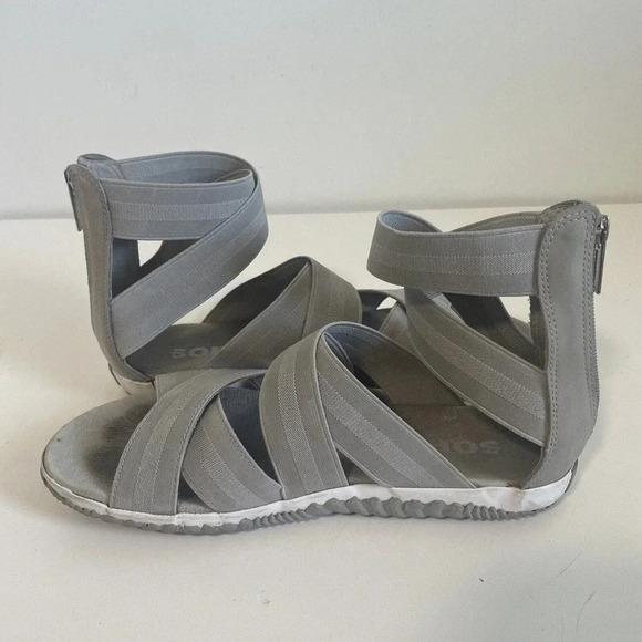 Sorel Out N' About Plus Strap Women's Zip Gladiator Sandals Gray Size 10 US - Picture 7 of 9